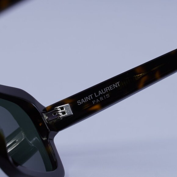Saint Laurent SL611 002 Sunglasses Havana Rectangle Frame, Grey Lenses - Picture 10 of 12